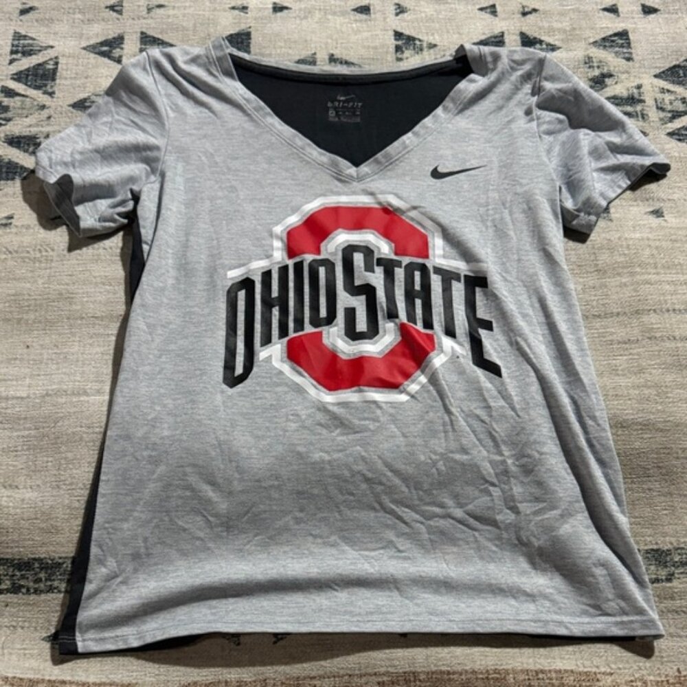 Nike Gray Ohio State V-Neck T-Shirt